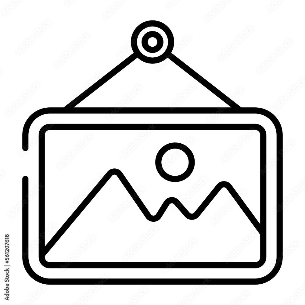 An amazing icon of hanging landscape scenery, editable vector