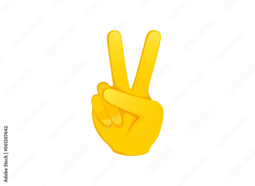 Victory hand icon. Hand gesture emoji illustration. Victory hand icon. Hand gesture emoji illustration.