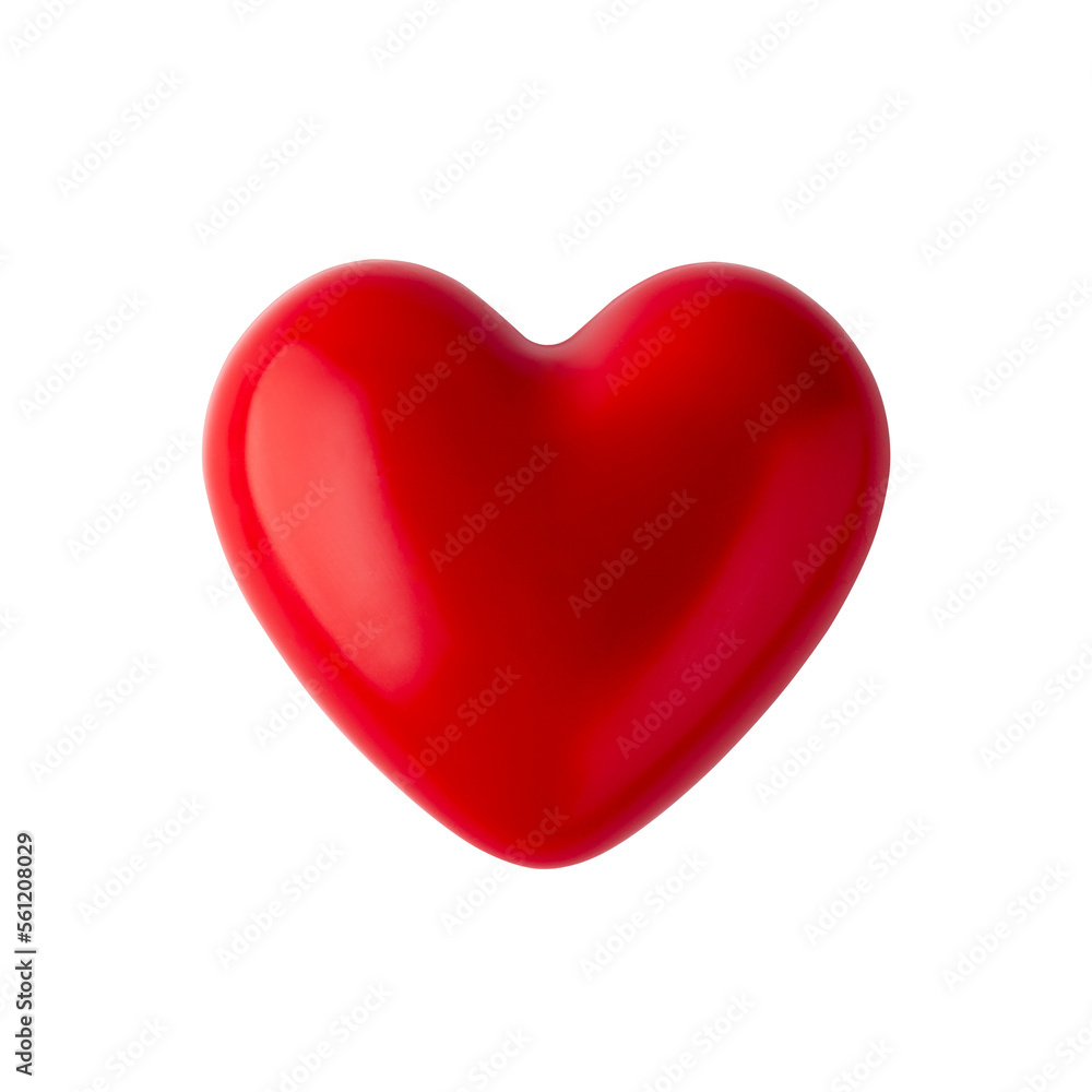 Red heart isolated on transparent background. Valentine's Day concept.
