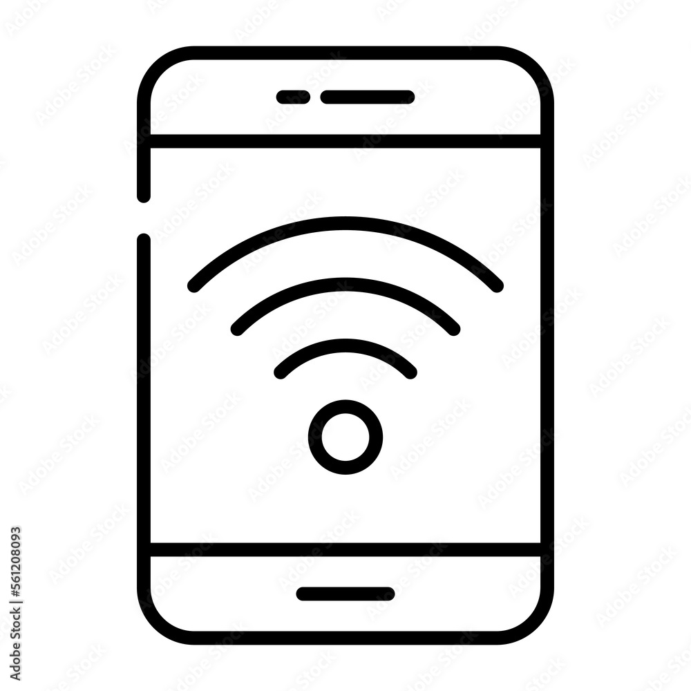 Wifi signals sign inside the mobile concept of mobile wifi Wifi signals sign inside the mobile concept of mobile wifi