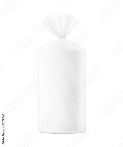 Bag mockup with clip band. Vector illustration isolated on white background ready and simple to use for your design. Mockup will make the presentation look as realistic as possible. EPS10.