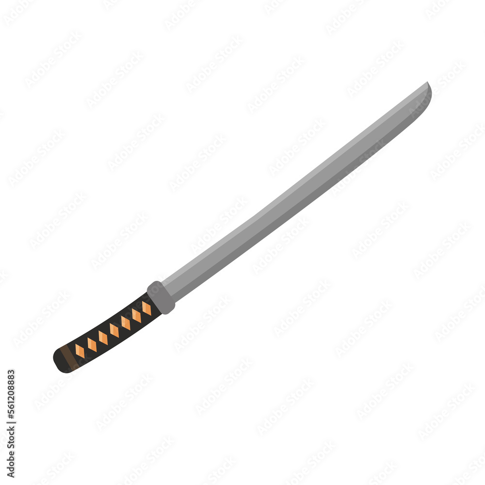 Katana design isolated on white background