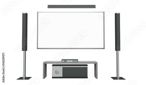 Foto Home theater with lcd screen.3D rendering