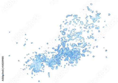 Blue water splash.3D rendering