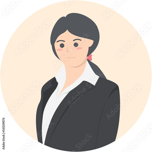 Professional Business Women Employment Avatar Hair Tied Character