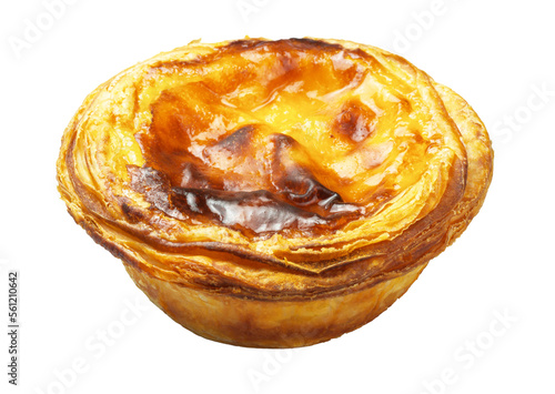 Pastel de Nata or Pastel de Belém, Portuguese Custard Tart, a Conventual and Iconic Pastry from Portugal with a Burnt Top and Flaky Crust