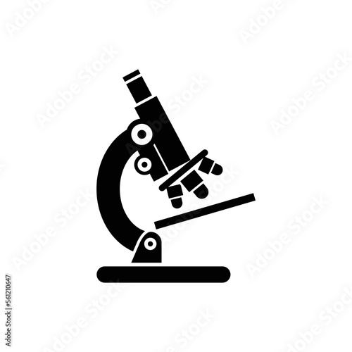 Detailed monocular microscope with three objectives icon vector. Analysis laboratory logo symbol.
