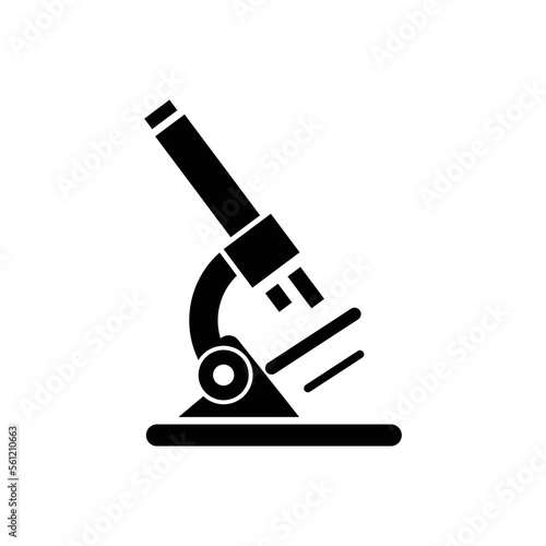 Simple laboratory monocular microscope icon vector. Analysis laboratory logo symbol.