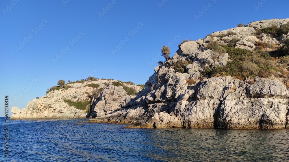 Rock cliffs near the town of Kolymbia, Rhodes island, Greece. Rock cliffs near the town of Kolymbia, Rhodes island, Greece.