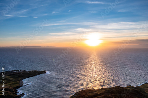 Beautiful sunset at Muckross Head peninsula about 10 km west of Killybegs village in county Donegal on the west coast of Ireland