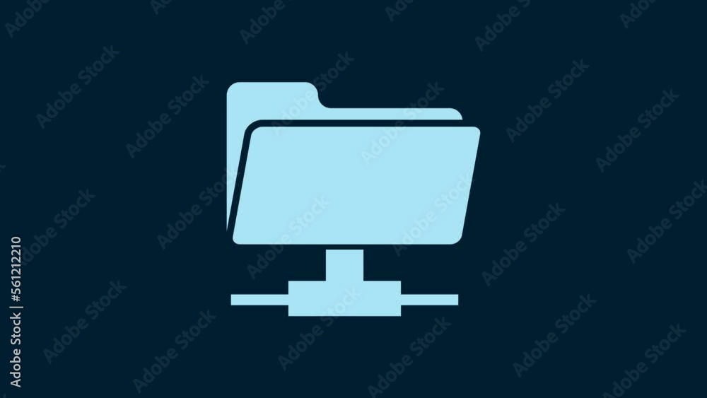White FTP folder icon isolated on blue background. Software update, transfer protocol, router, teamwork tool management, copy process, info. 4K Video motion graphic animation White FTP folder icon isolated on blue background. Software update, transfer protocol, router, teamwork tool management, copy process, info. 4K Video motion graphic animation