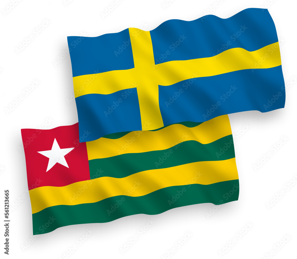 custom made wallpaper toronto digitalFlags of Sweden and Togolese Republic on a white background