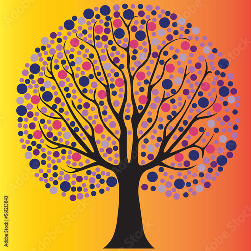 Beautiful vector tree with fruits. Autumn © Baurzhan