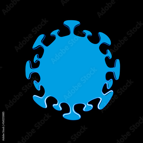 Vector isolated illustration of bacillus with neon effect.