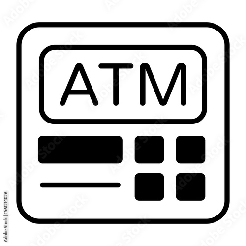 Automated teller machine icon, modern vector of cash dispenser