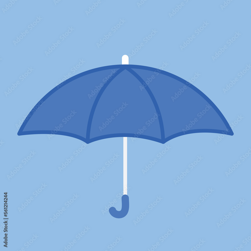 Cute open umbrella vector clipart. Concept of protection, safety or insurance.
