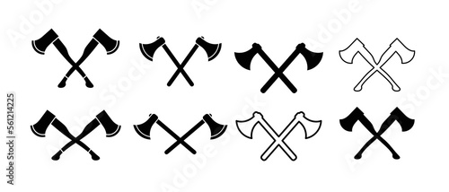 Crossed axes logo vector icon set.