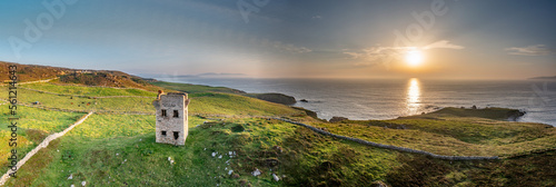 The remains of the 1790 to 1805 kelp factory Teach Dearg or the Red House at Crohy head near Maghery, Dunloe, County Donegal - Ireland