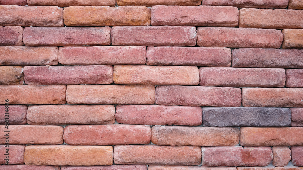 Texture of the wall of old red brick closeup Texture of the wall of old red brick closeup