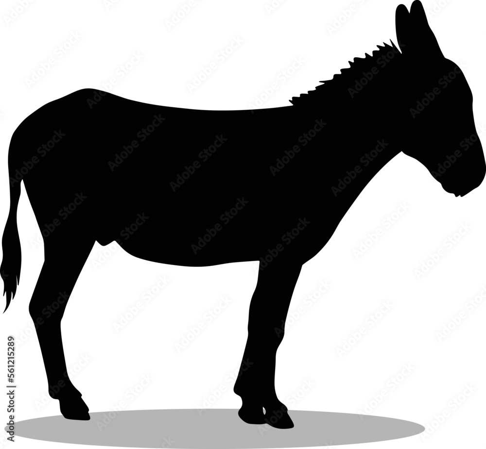 Mules Silhouette, cute Mules Vector Silhouette, Cute Mules cartoon