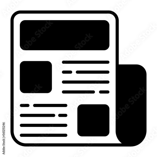 Editable vector of newspaper, magazine trendy icon