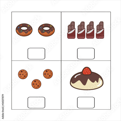 Counting Game for Preschool Children. Educational mathematical game. Count how many space objects and write the result. Puzzle math task for kindergarten teach. Homework study. Home schooling.