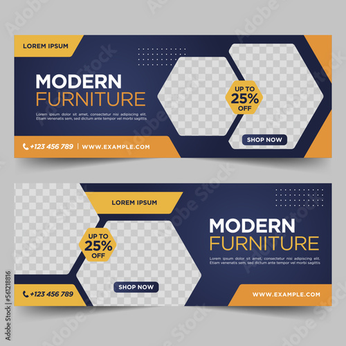 Furniture sale banner design template