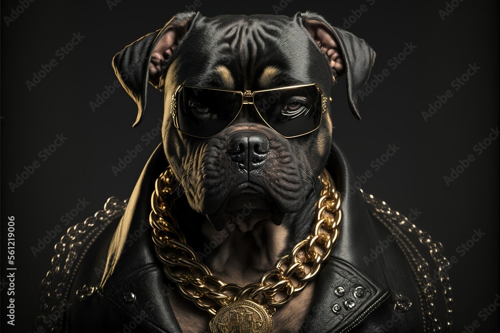 Rottweiler with gold chain store