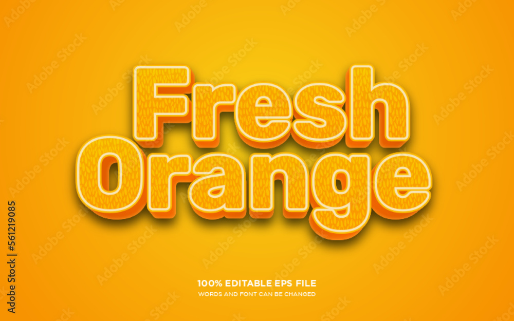 Orange editable 3D text style effect	