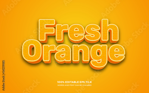 Orange editable 3D text style effect 