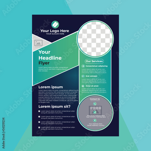 Modern Corporate Flyer Template.A4 Flyer Design. can be used for any type of advertisement.