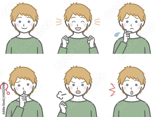 白人少年の色々な表情