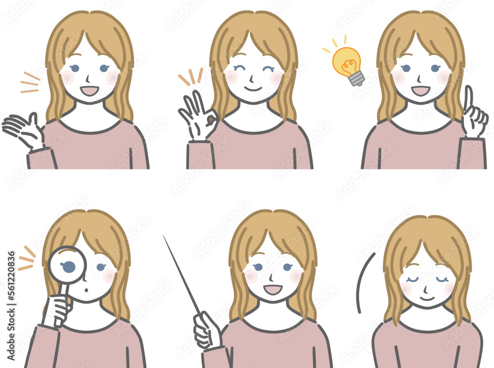 解説する白人の少女 解説する白人の少女