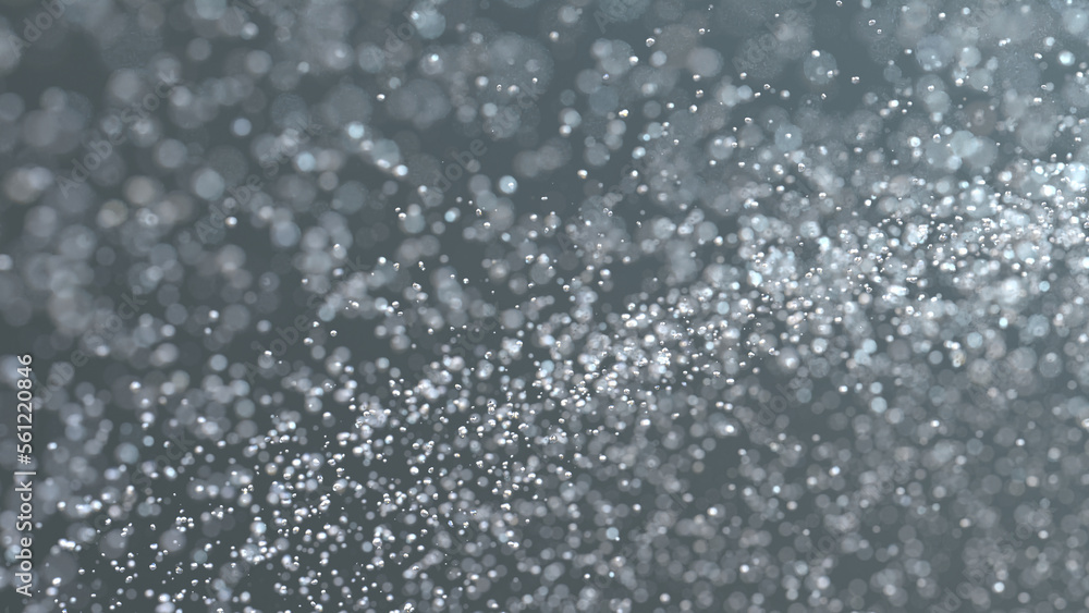 3D rendering of burst of crystal clear particles resembling splash of water droplets 3D rendering of burst of crystal clear particles resembling splash of water droplets