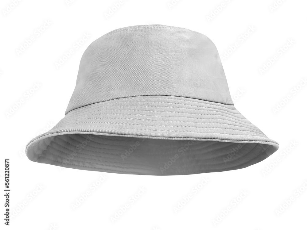 White bucket hat isolated on white background - obrazy, fototapety, plakaty 