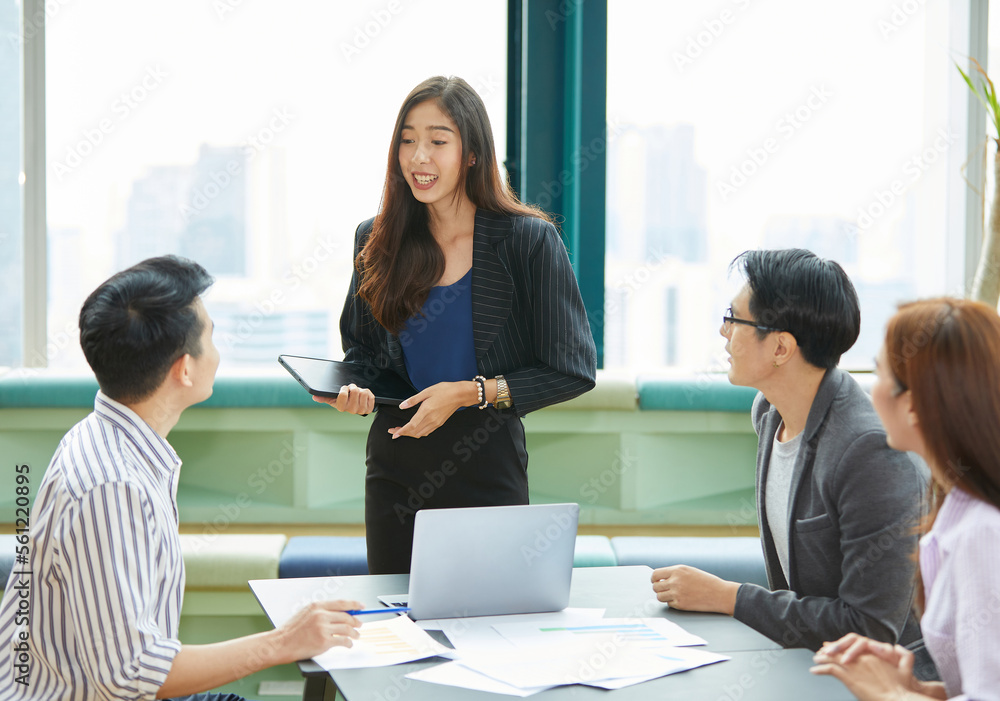 businesswoman meeting and discussing about work in the office businesswoman meeting and discussing about work in the office