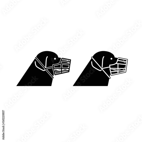 Dog profile face with muzzle icon vector symbol.