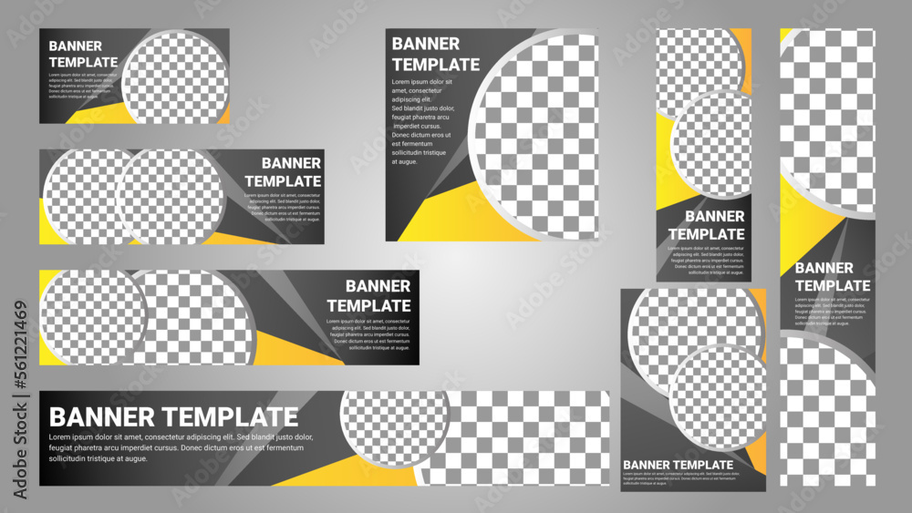 set of banners design template