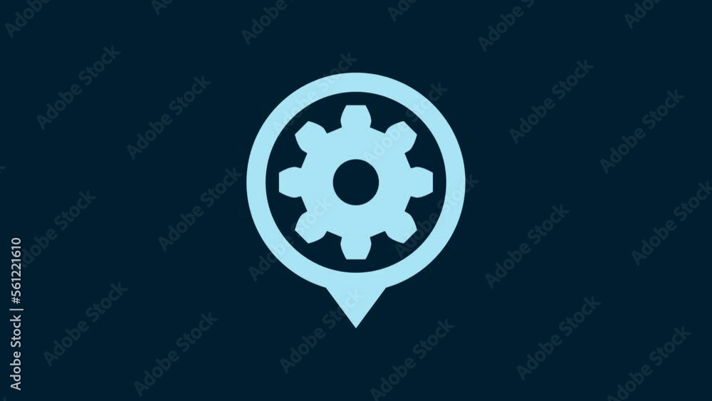 White Setting icon isolated on blue background. Tools, service, cog, gear, cogwheel sign. 4K Video motion graphic animation White Setting icon isolated on blue background. Tools, service, cog, gear, cogwheel sign. 4K Video motion graphic animation