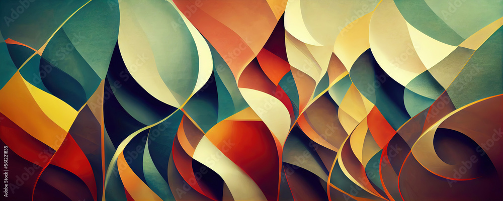 Abstract colorful christmas wallpaper background panorama header (Generative AI) - obrazy, fototapety, plakaty 