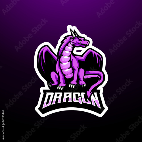 Dragon sport esport gaming mascot logo © Artchilles