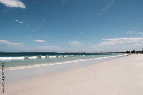 The beautiful white sand and turquoise Pacific Ocean at Callala beach on Jervis Bay in New South Wales  Australia