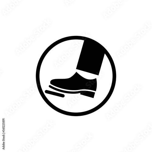 Foot pedal icon push the pedal sign vector symbol.