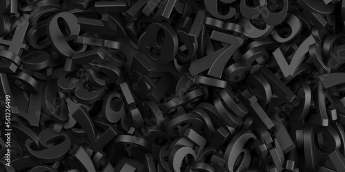 Schilderij op canvas Heap of numeric numbers. Algebra, education or science concep.t