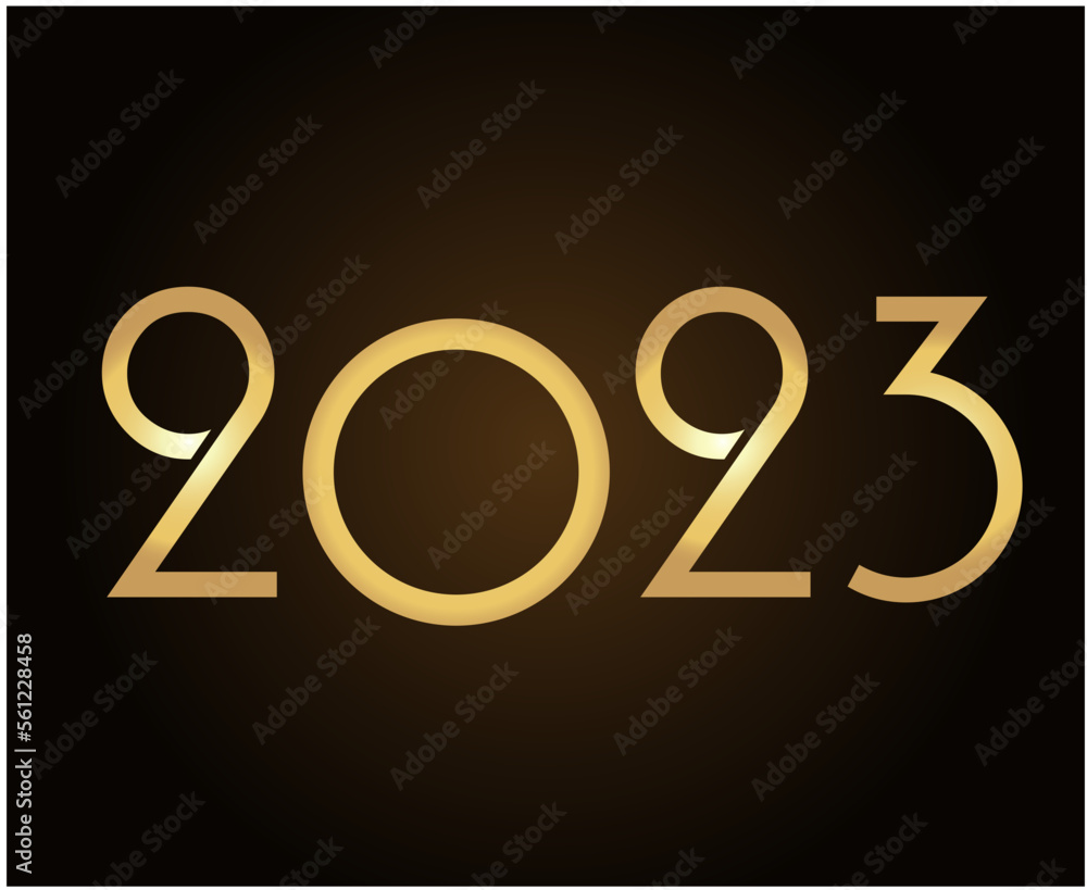 2023 New Year Holiday Gold Abstract Vector Illustration Design With Gold Gradient Background 2023 New Year Holiday Gold Abstract Vector Illustration Design With Gold Gradient Background