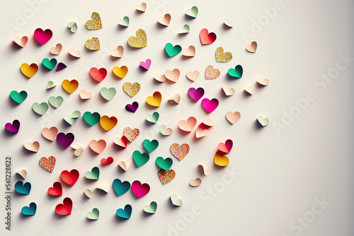 colorful confetti hearts