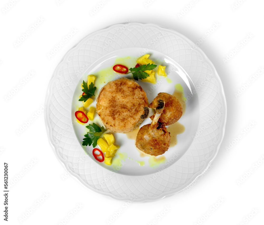 Grilled chicken and vegetables with sauce Grilled chicken and vegetables with sauce