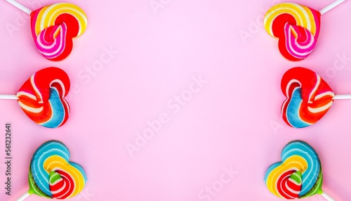 pattern with candy, Colorful lollipops, candy background