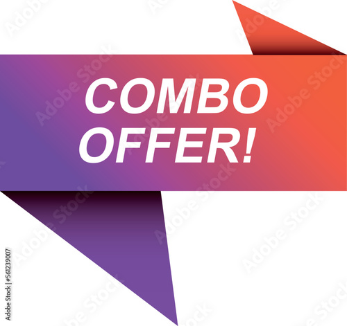 Combo offer labels banners, promotion banner,  Flat vector illustration isolated on white background.