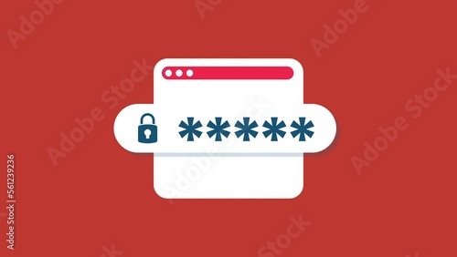 browser with unlocked password notification,  concept of login or signin icon.motion animation.